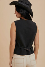 509 Broadway Cotton Linen Blend Vest