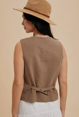 509 Broadway Cotton Linen Blend Vest