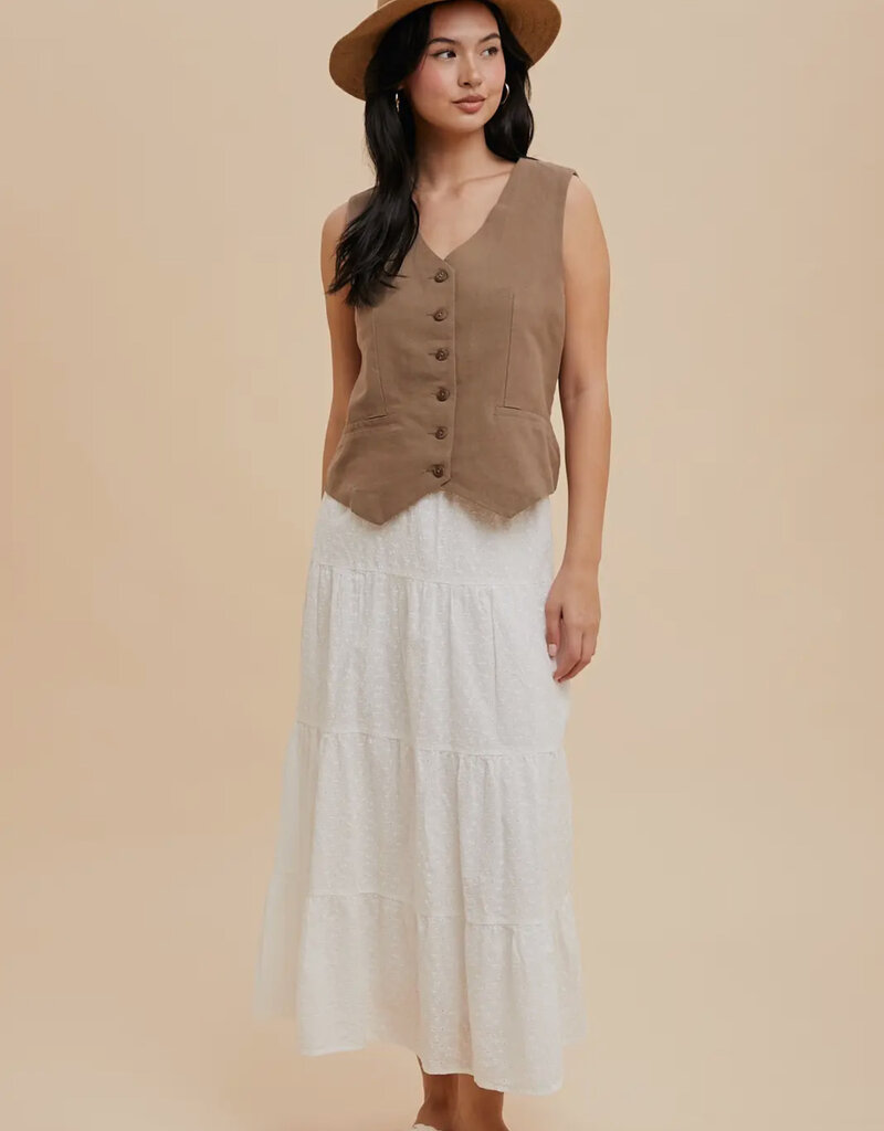 509 Broadway Cotton Linen Blend Vest