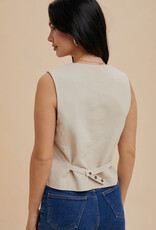509 Broadway Cotton Linen Blend Vest