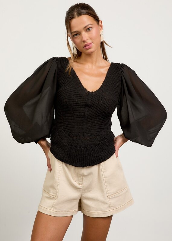 509 Broadway Mixed Sweater Top