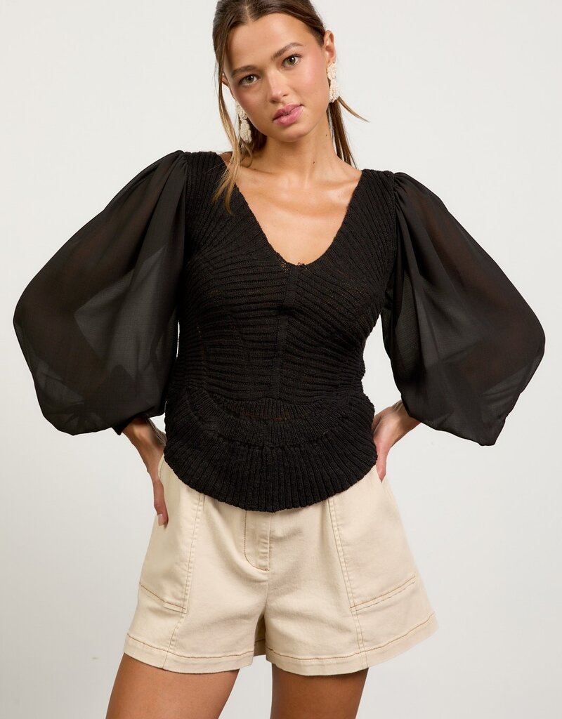 509 Broadway Mixed Sweater Top