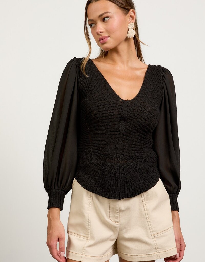 509 Broadway Mixed Sweater Top
