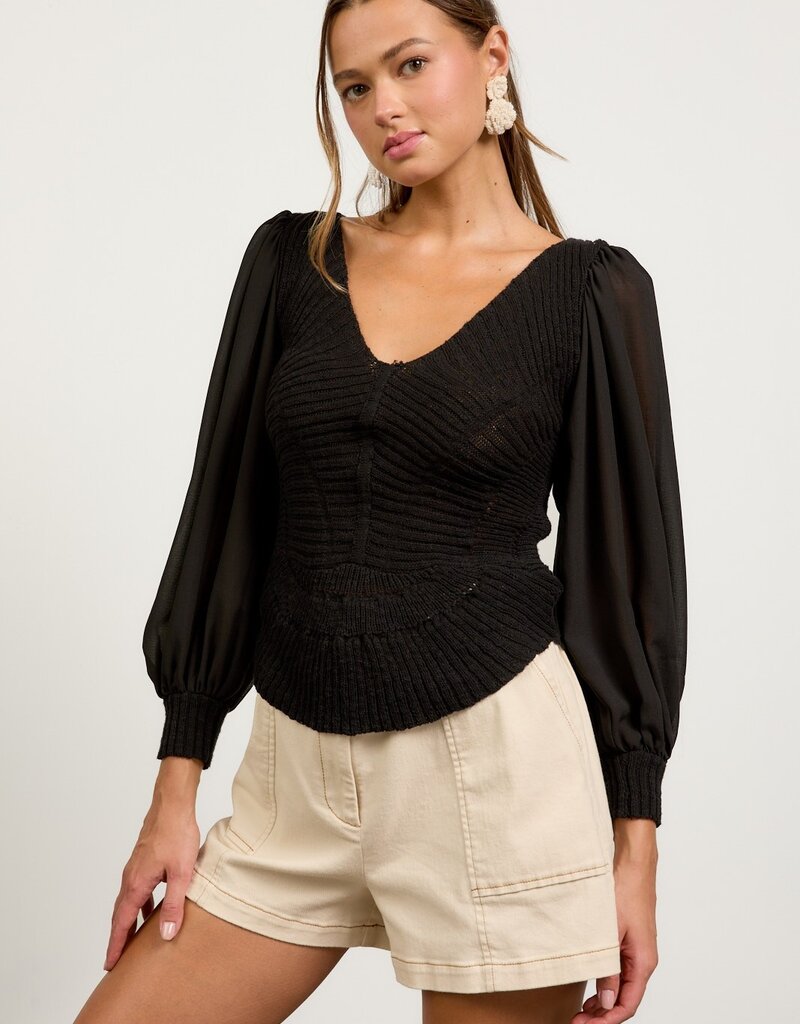 509 Broadway Mixed Sweater Top