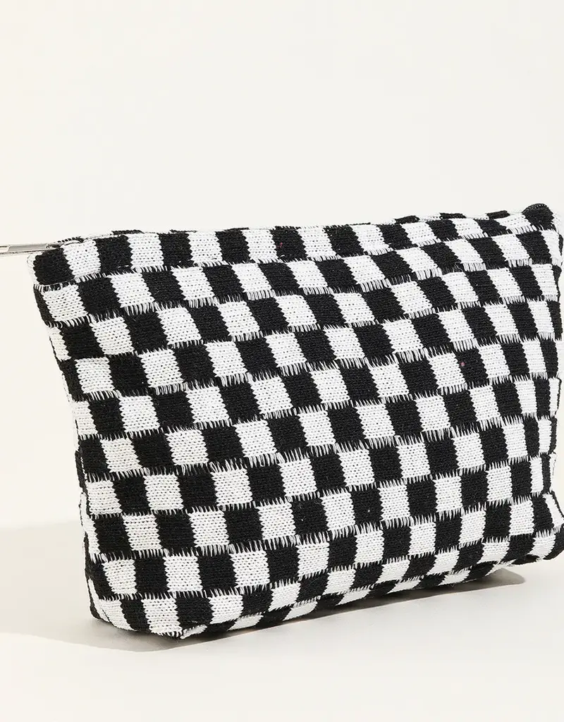 509 Broadway Large Plaid Wash Cosmetic Bag