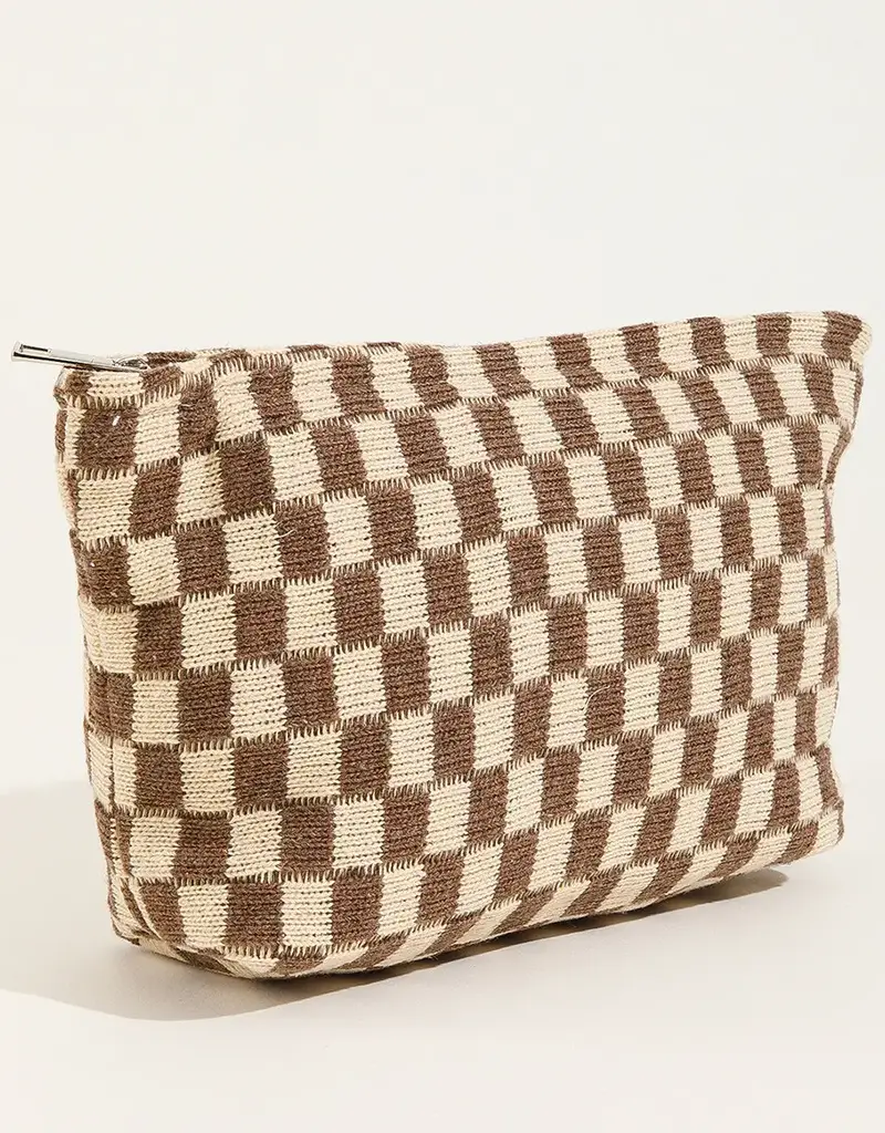509 Broadway Large Plaid Wash Cosmetic Bag