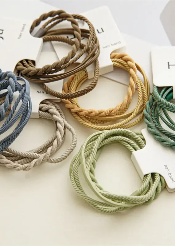 509 Broadway Braided Elastic Hair Tie Set
