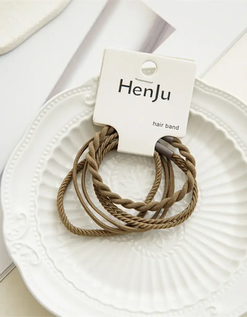 509 Broadway Braided Elastic Hair Tie Set