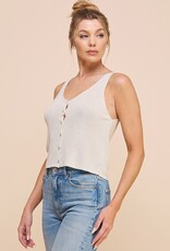 509 Broadway Lightweight Knit Button Sweater Tank
