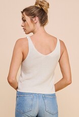 509 Broadway Lightweight Knit Button Sweater Tank