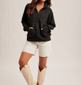 509 Broadway Half Neck Zip Up Top