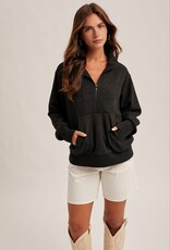 509 Broadway Half Neck Zip Up Top