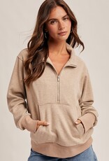 509 Broadway Half Neck Zip Up Top