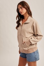 509 Broadway Half Neck Zip Up Top