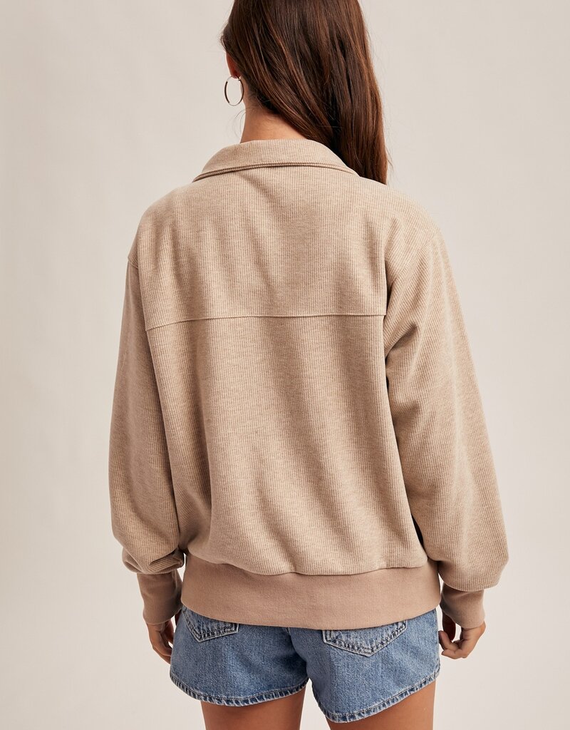 509 Broadway Half Neck Zip Up Top