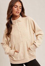 509 Broadway Half Neck Zip Up Top