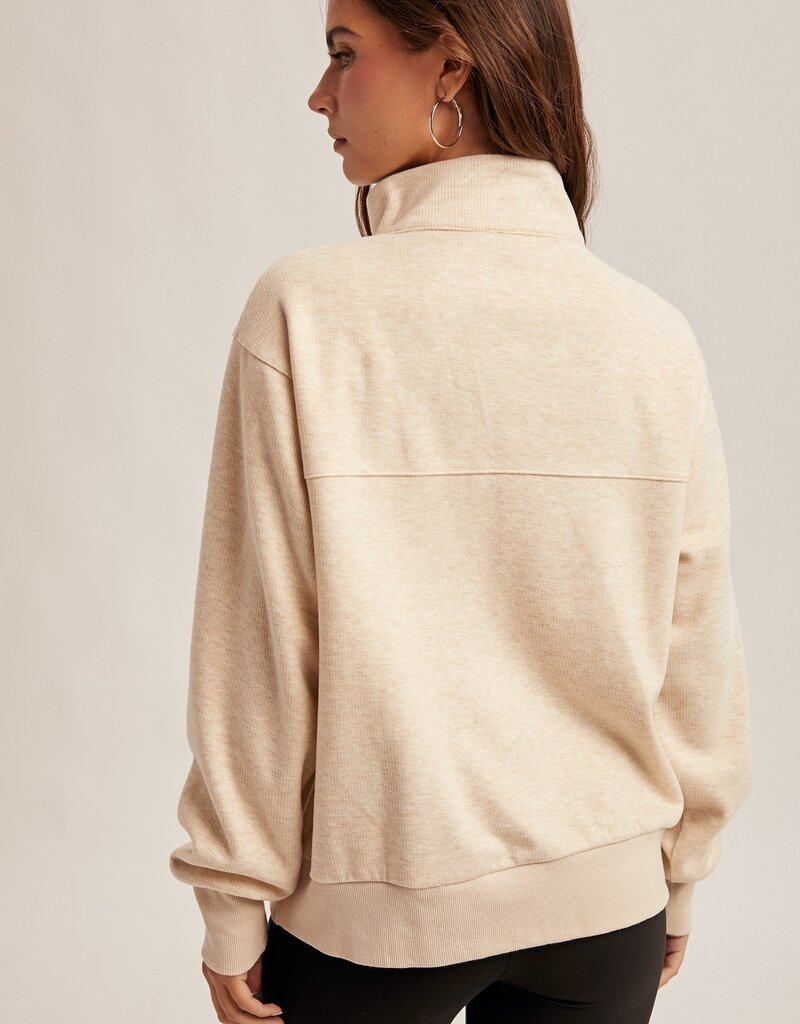 509 Broadway Half Neck Zip Up Top