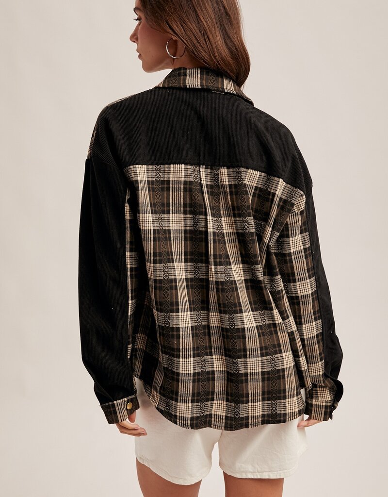 509 Broadway Corduroy Plaid Shirt