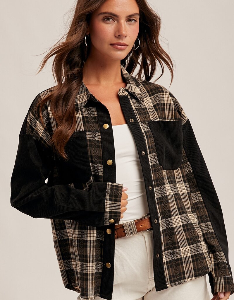509 Broadway Corduroy Plaid Shirt