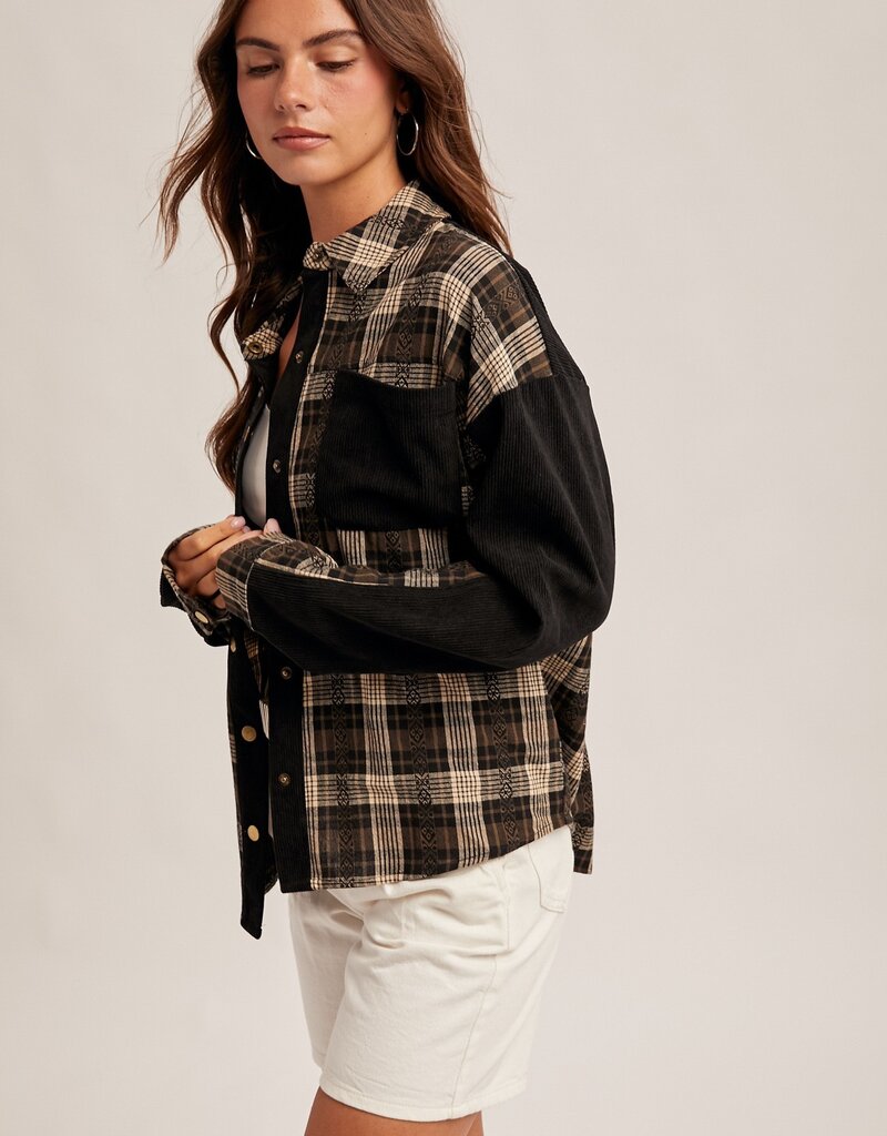 509 Broadway Corduroy Plaid Shirt