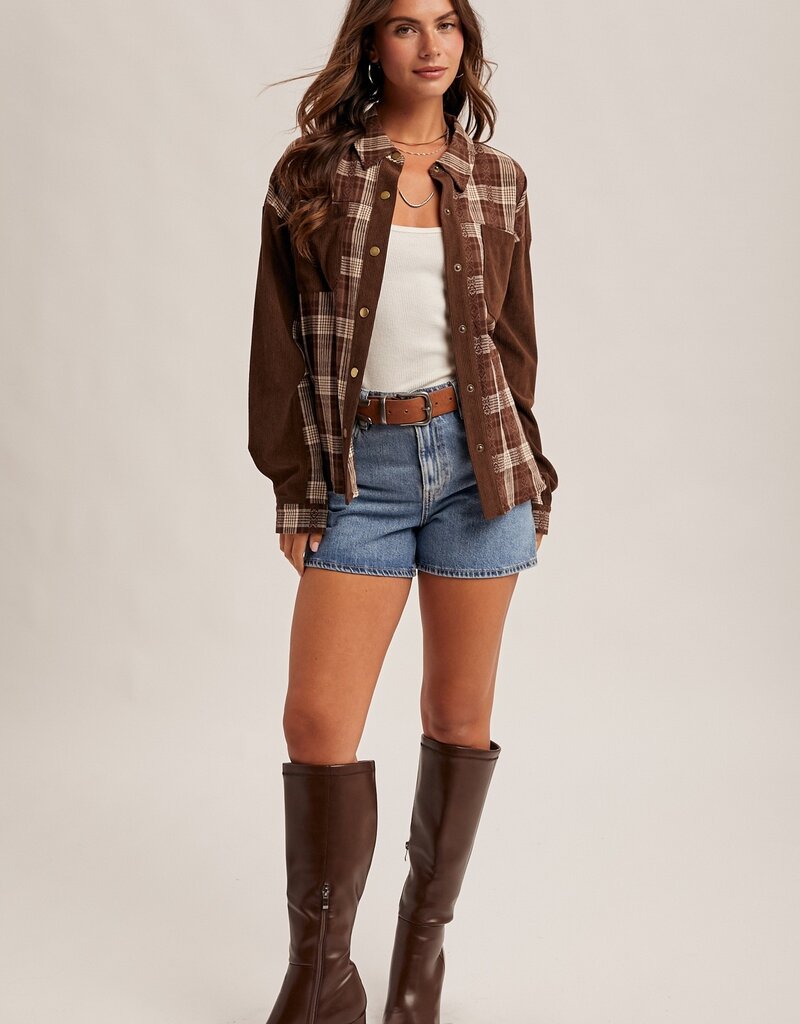 509 Broadway Corduroy Plaid Shirt