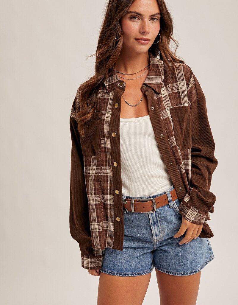 509 Broadway Corduroy Plaid Shirt