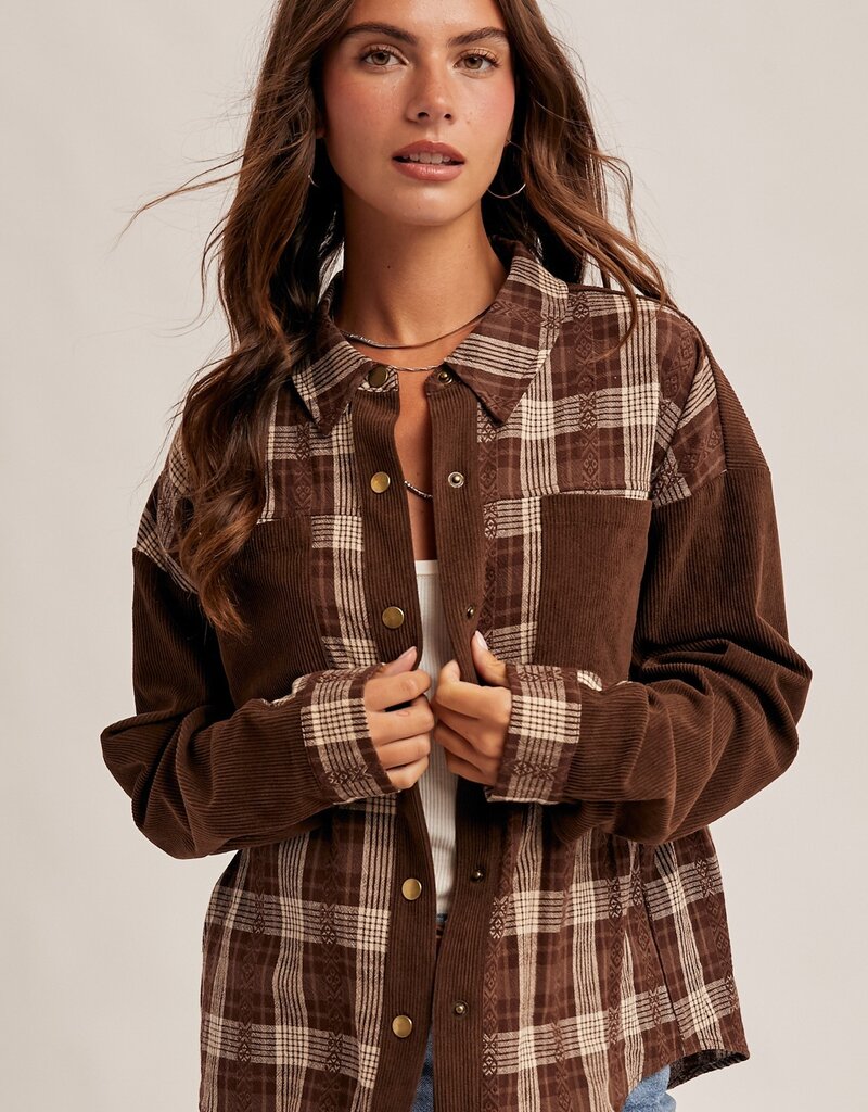 509 Broadway Corduroy Plaid Shirt