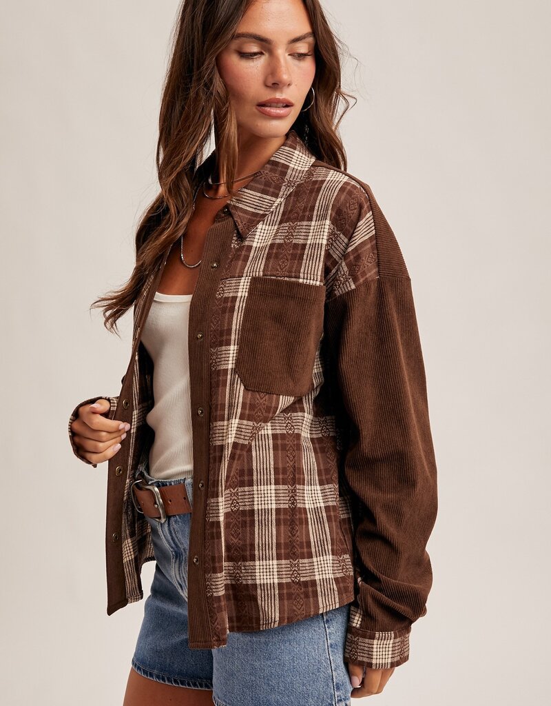 509 Broadway Corduroy Plaid Shirt