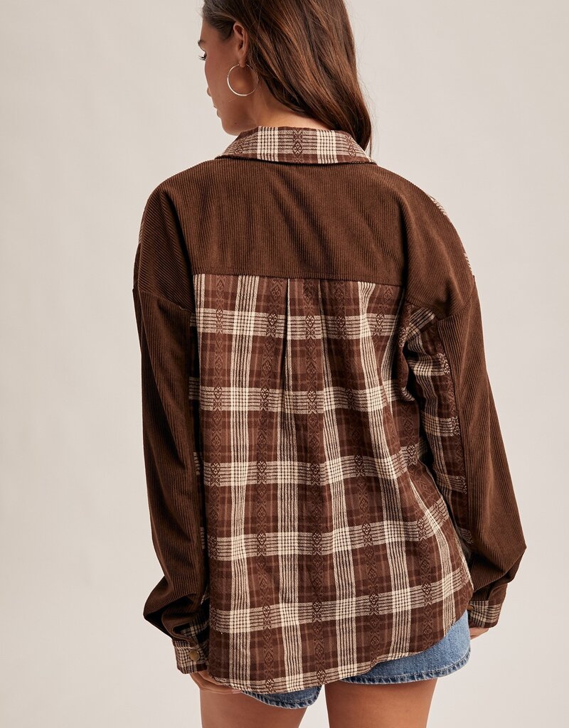 509 Broadway Corduroy Plaid Shirt