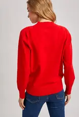 509 Broadway Ribbed V-Neck Knit Sweater