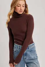 509 Broadway Turtle Neck Ribbed Knit Sweater
