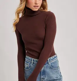 509 Broadway Turtle Neck Ribbed Knit Sweater