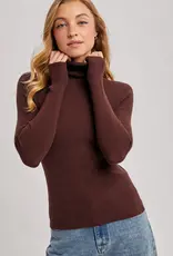 509 Broadway Turtle Neck Ribbed Knit Sweater