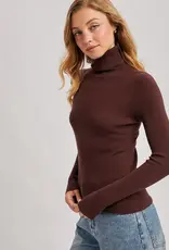 509 Broadway Turtle Neck Ribbed Knit Sweater