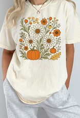 509 Broadway Fall Floral Pumpkin Comfort Color Tee