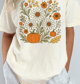 509 Broadway Fall Floral Pumpkin Comfort Color Tee