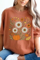 509 Broadway Fall Floral Pumpkin Comfort Color Tee