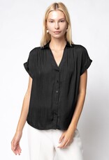 509 Broadway Short Sleeve Button Blouse