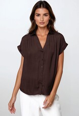 509 Broadway Short Sleeve Button Blouse