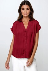 509 Broadway Short Sleeve Button Blouse