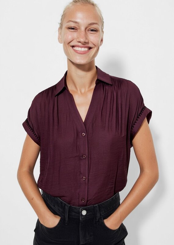 509 Broadway Stitch Short Sleeve Button Up
