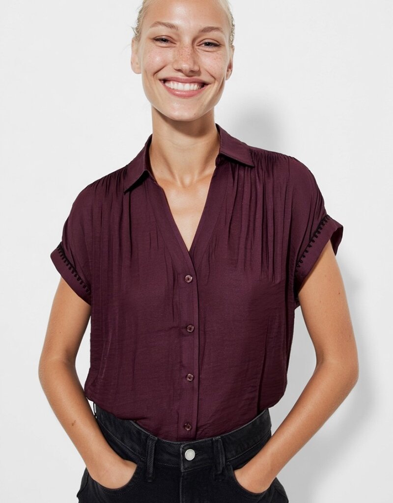 509 Broadway Stitch Short Sleeve Button Up