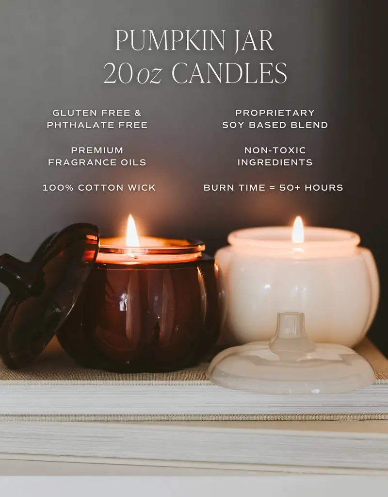 509 Broadway WARM & COZY 20oz Pumpkin Jar
