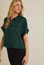 509 Broadway Satin Boxy Button Down Blouse
