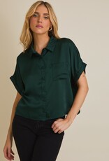 509 Broadway Satin Boxy Button Down Blouse