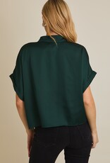 509 Broadway Satin Boxy Button Down Blouse