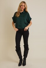 509 Broadway Satin Boxy Button Down Blouse