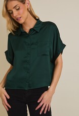 509 Broadway Satin Boxy Button Down Blouse