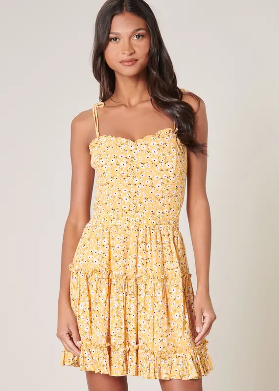 509 Broadway Doreen Daisy Tie Strap Smocked Back Top