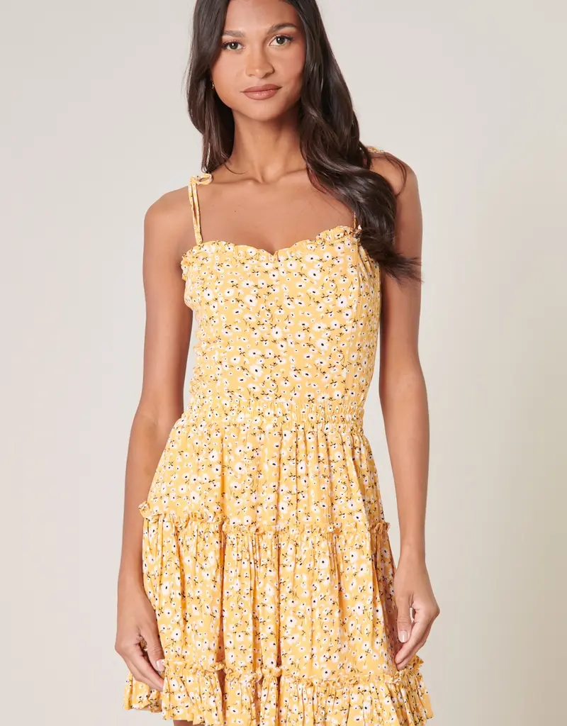 509 Broadway Doreen Daisy Tie Strap Smocked Back Top
